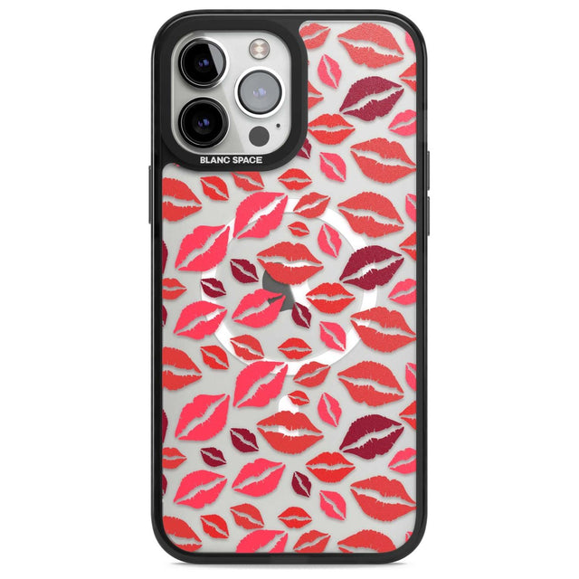 Lips Pattern Phone Case iPhone 13 Pro Max / Magsafe Black Impact Case Blanc Space