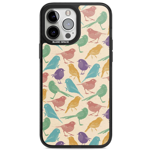 Colourful Feathered Friends Bird Phone Case iPhone 13 Pro Max / Magsafe Black Impact Case Blanc Space