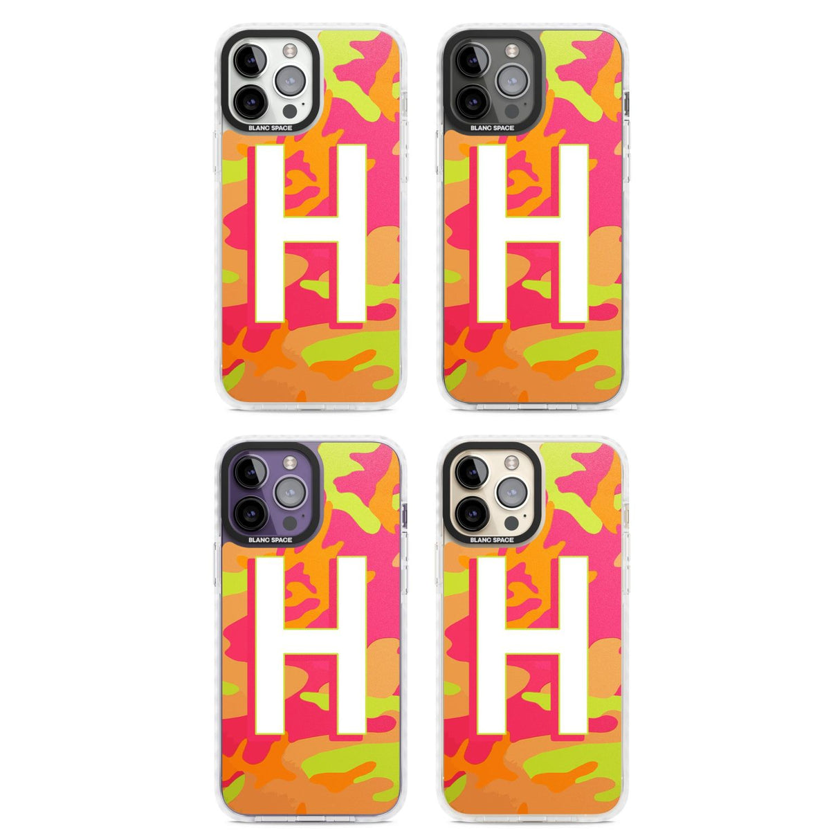 Personalised Bright Neon Camo Solid Monogram