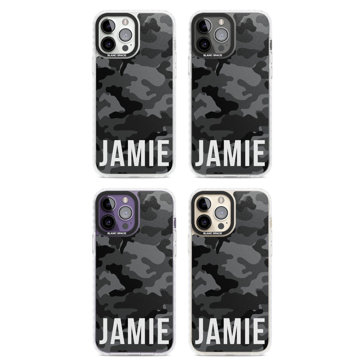 Personalised Horizontal Name Black Camouflage