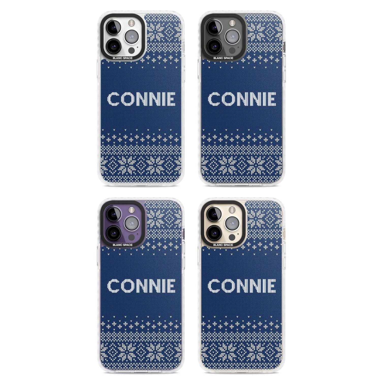 Personalised Blue Knitted Christmas