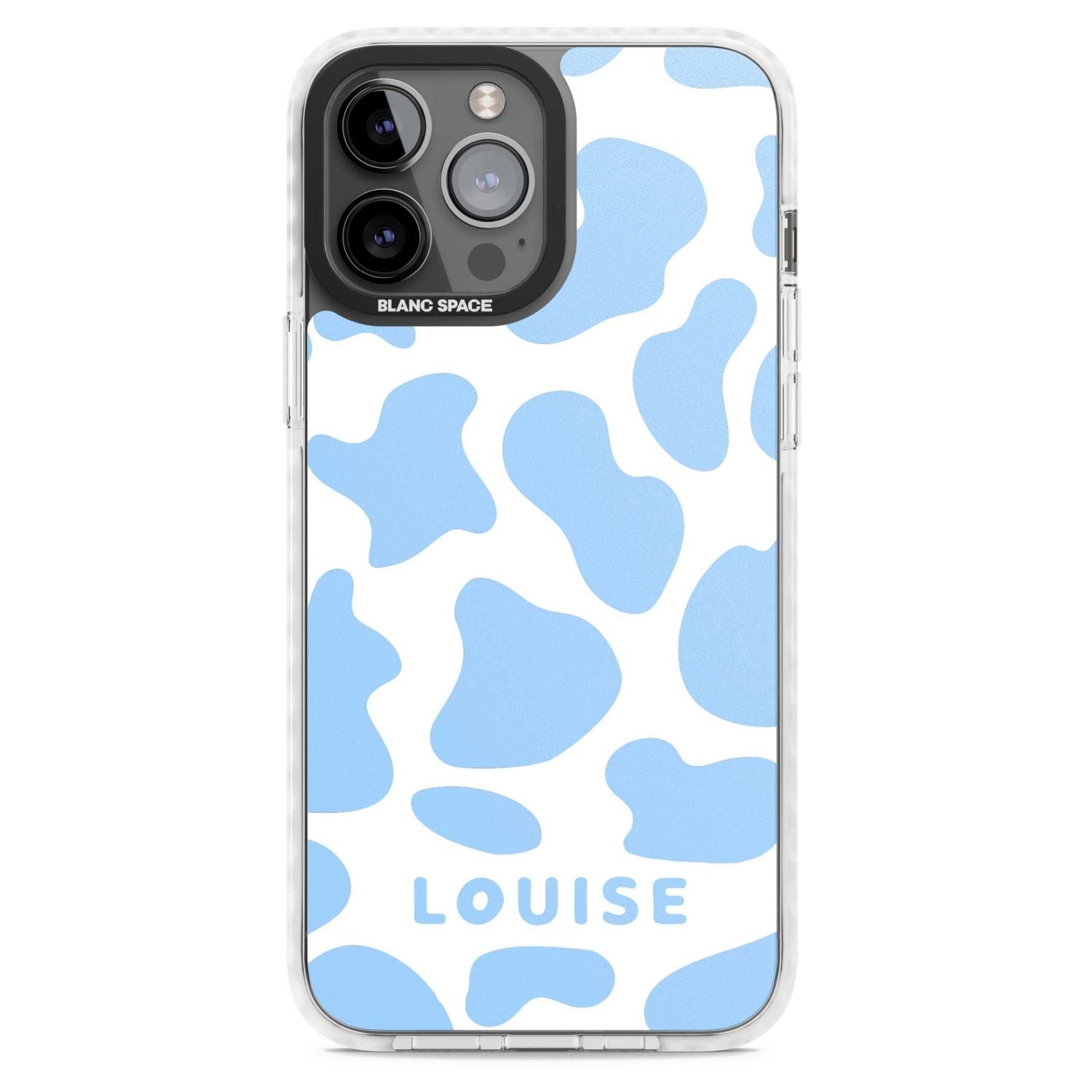 Personalised Blue And White Cow Print