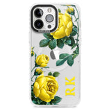 Personalised Clear Vintage Floral Yellow Roses