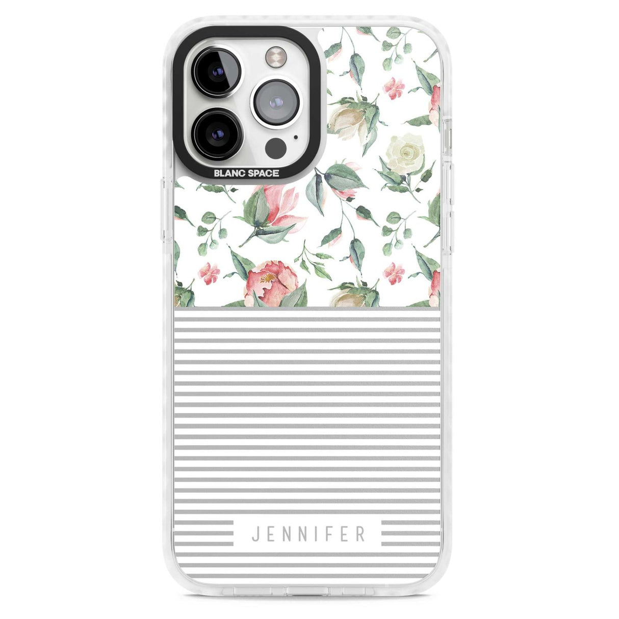 Personalised Light Floral Pattern & Stripes