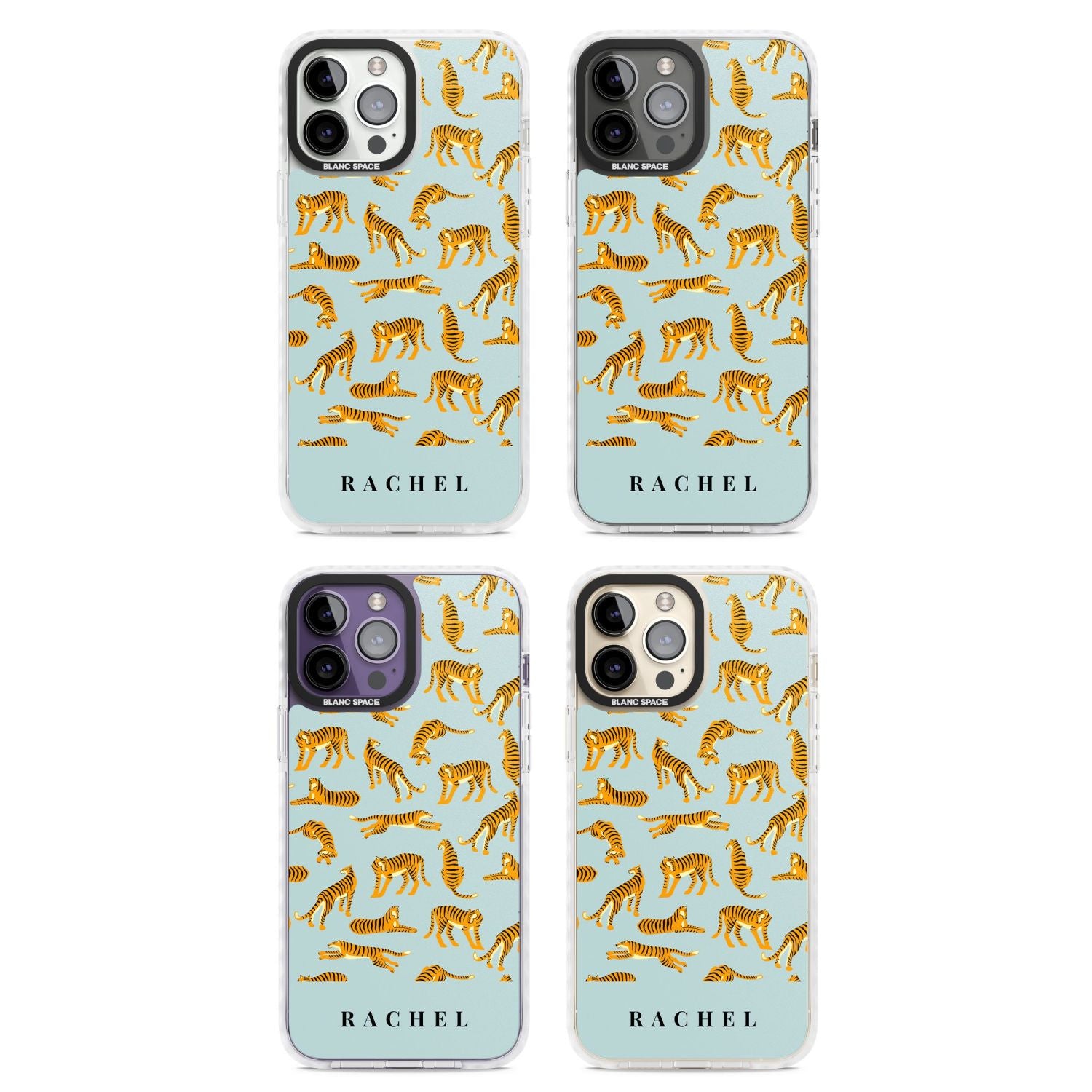 Personalised Turquoise Tiger Pattern