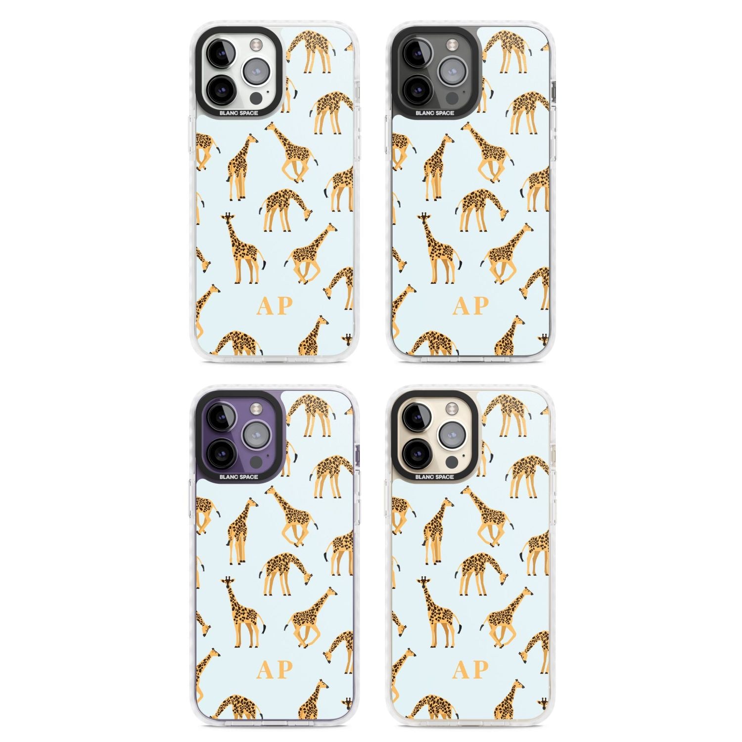 Personalised Safari Giraffe Pattern On Blue