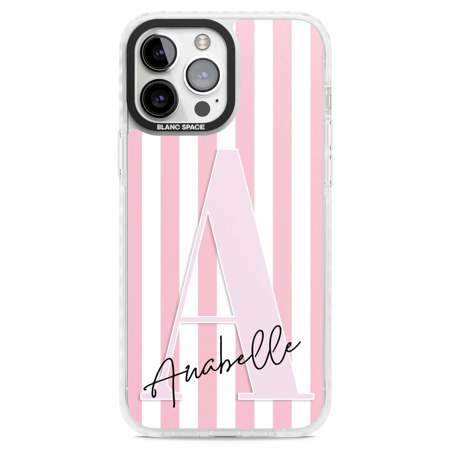 Personalised Pink Stripes & Monogram