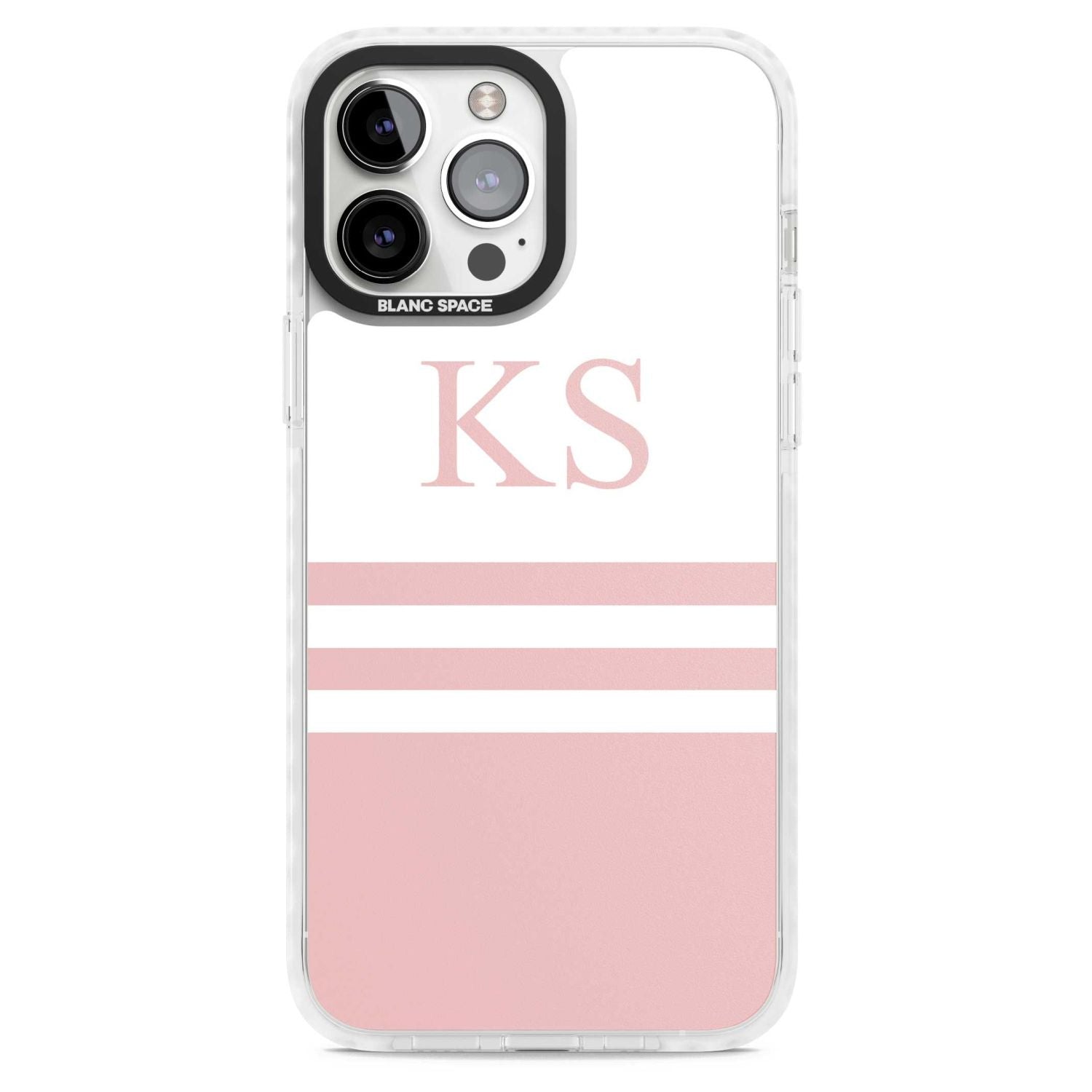 Personalised Minimal Pink Stripes & Initials