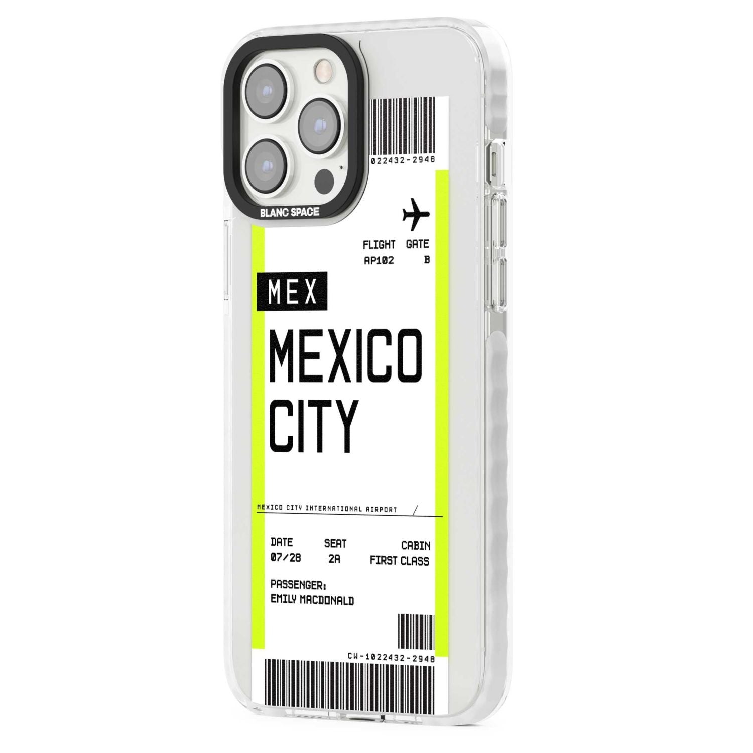 Personalised Mexico City Boarding Pass