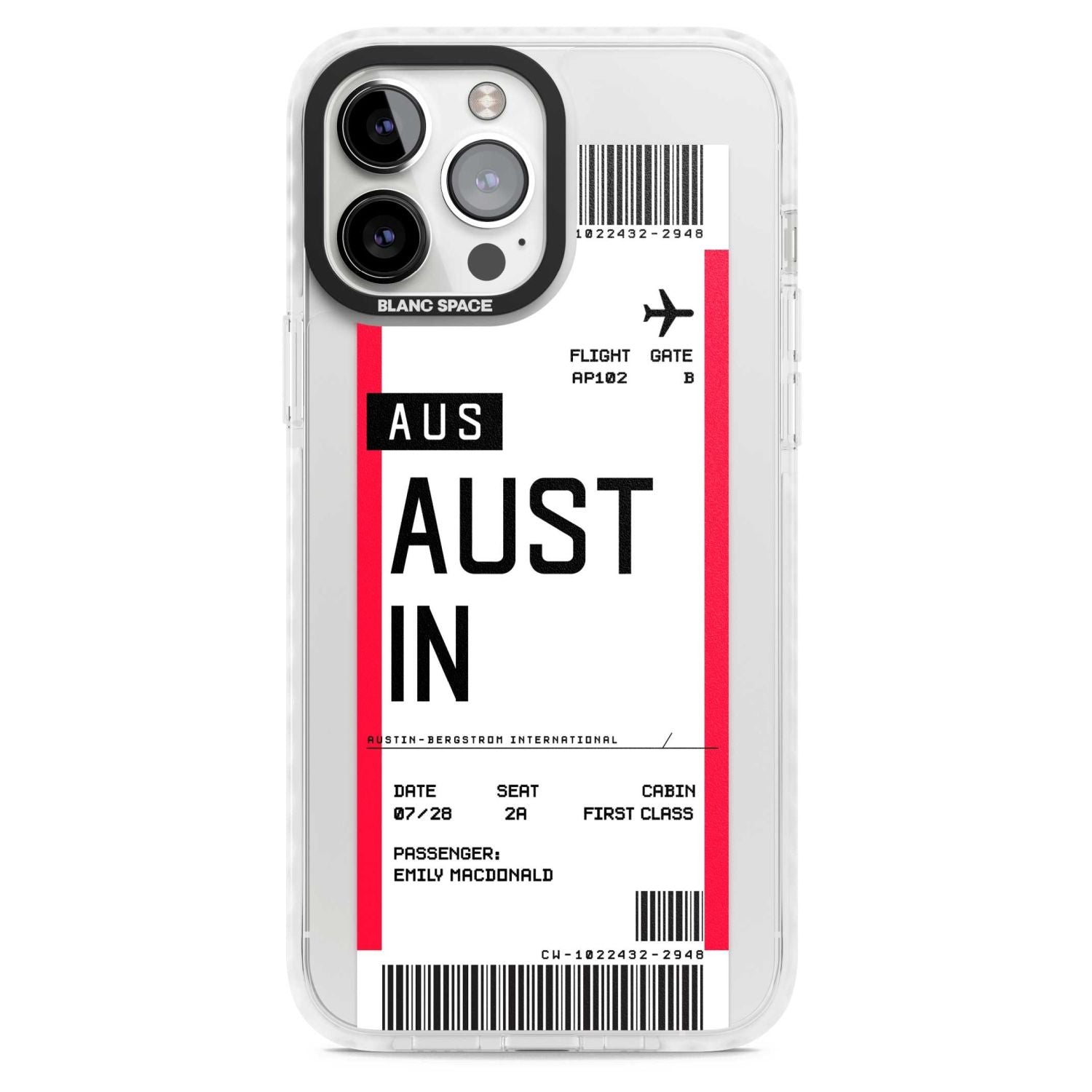 Personalised Austin Boarding Pass
