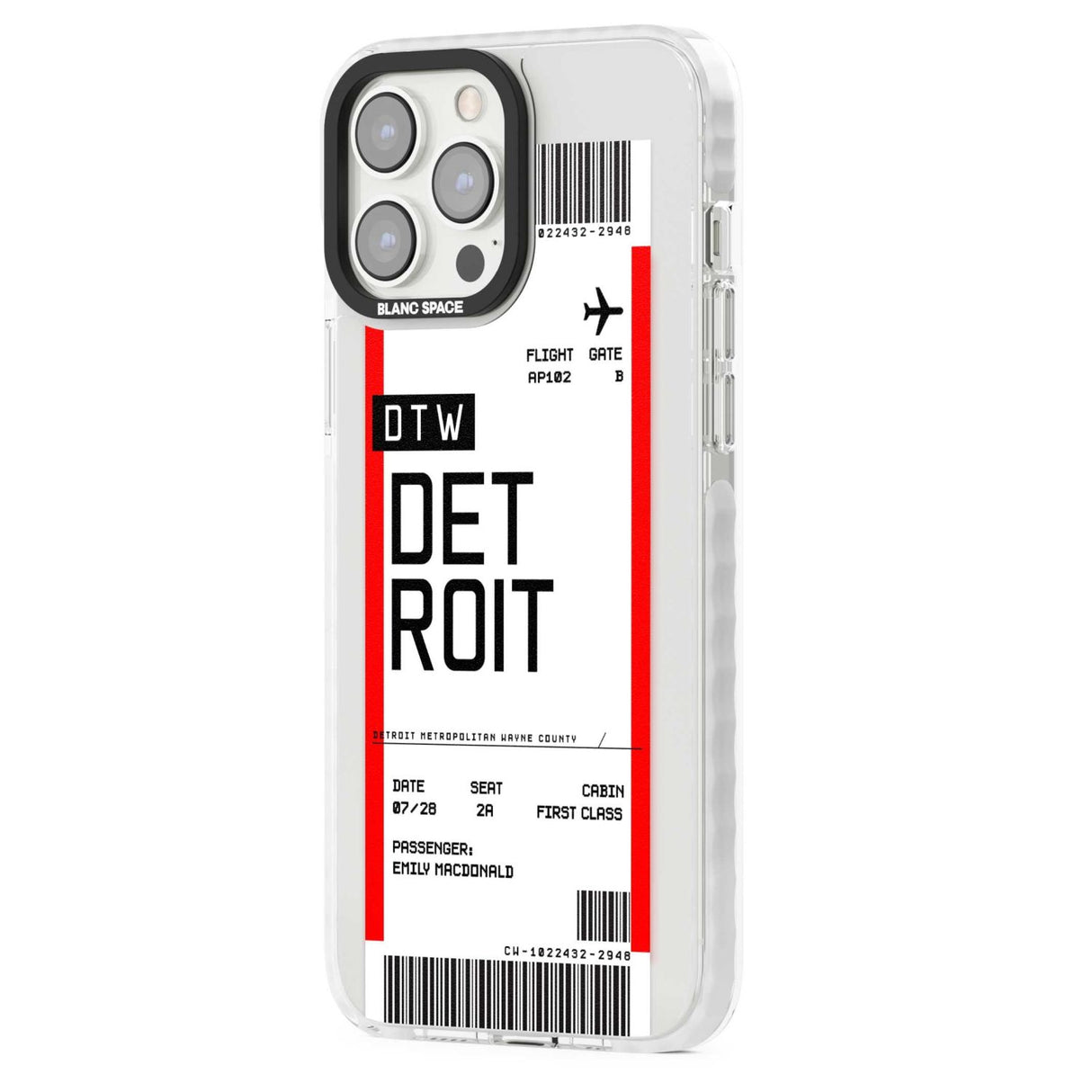 Personalised Detroit Boarding Pass