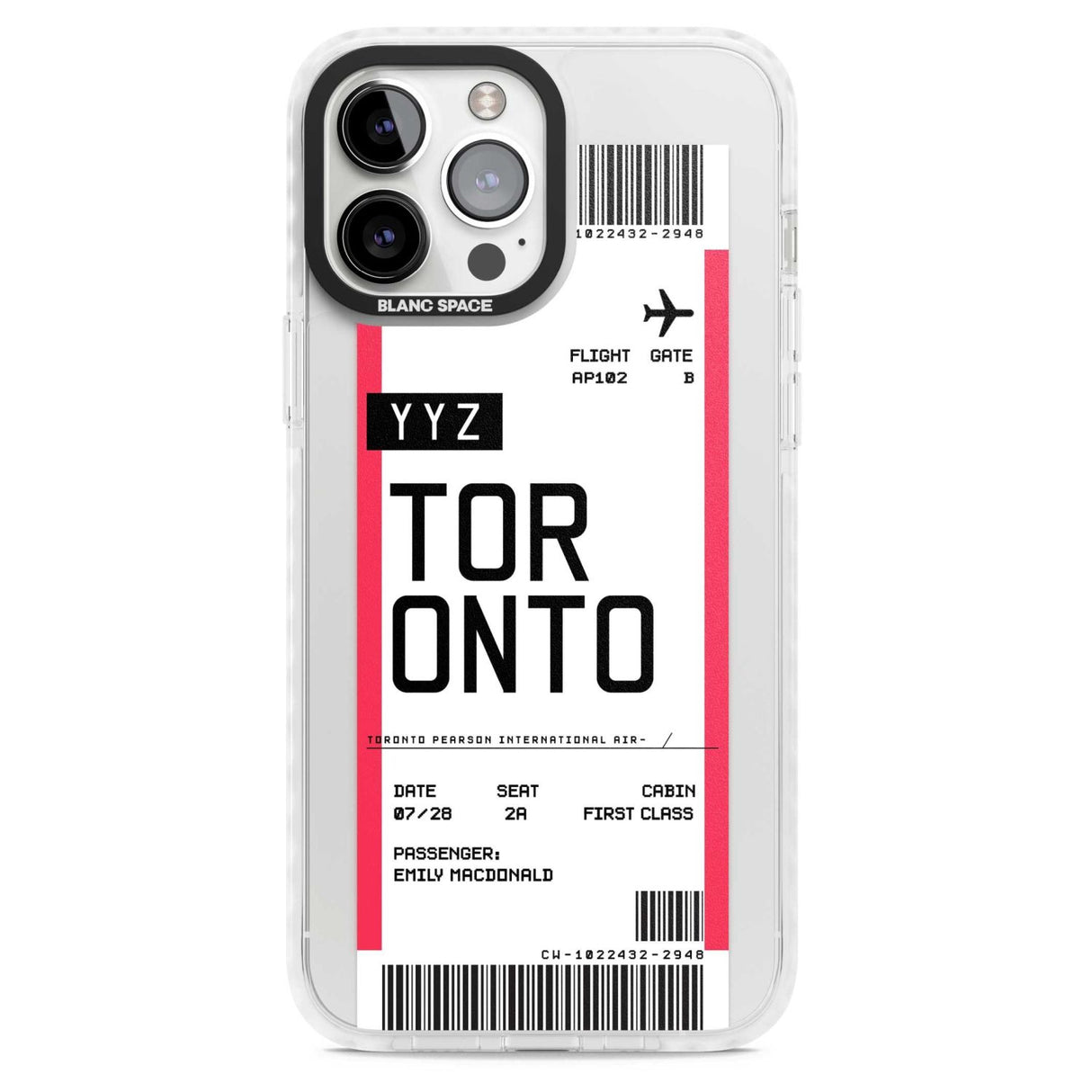 Personalised Toronto Boarding Pass