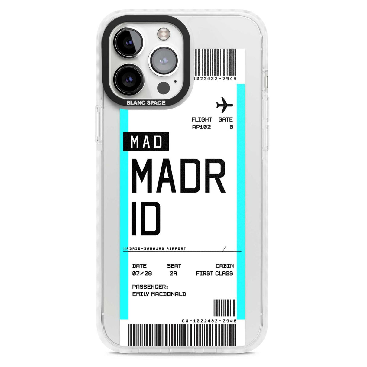 Personalised Madrid Boarding Pass