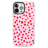 Red on Pink Dalmatian Polka Dot Spots