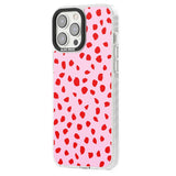 Red on Pink Dalmatian Polka Dot Spots