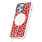 Black on Salmon Pink Dalmatian Polka Dot Spots