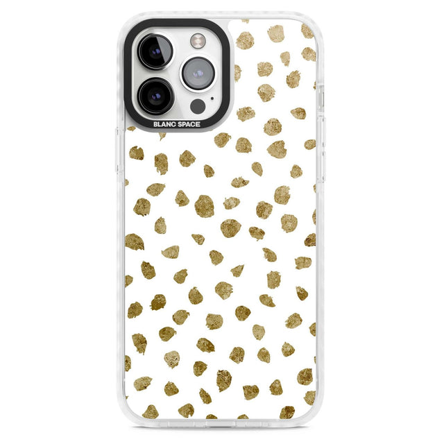 Gold Look on White Dalmatian Polka Dot Spots