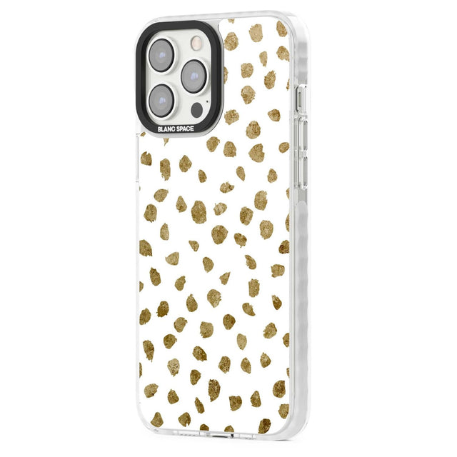 Gold Look on White Dalmatian Polka Dot Spots