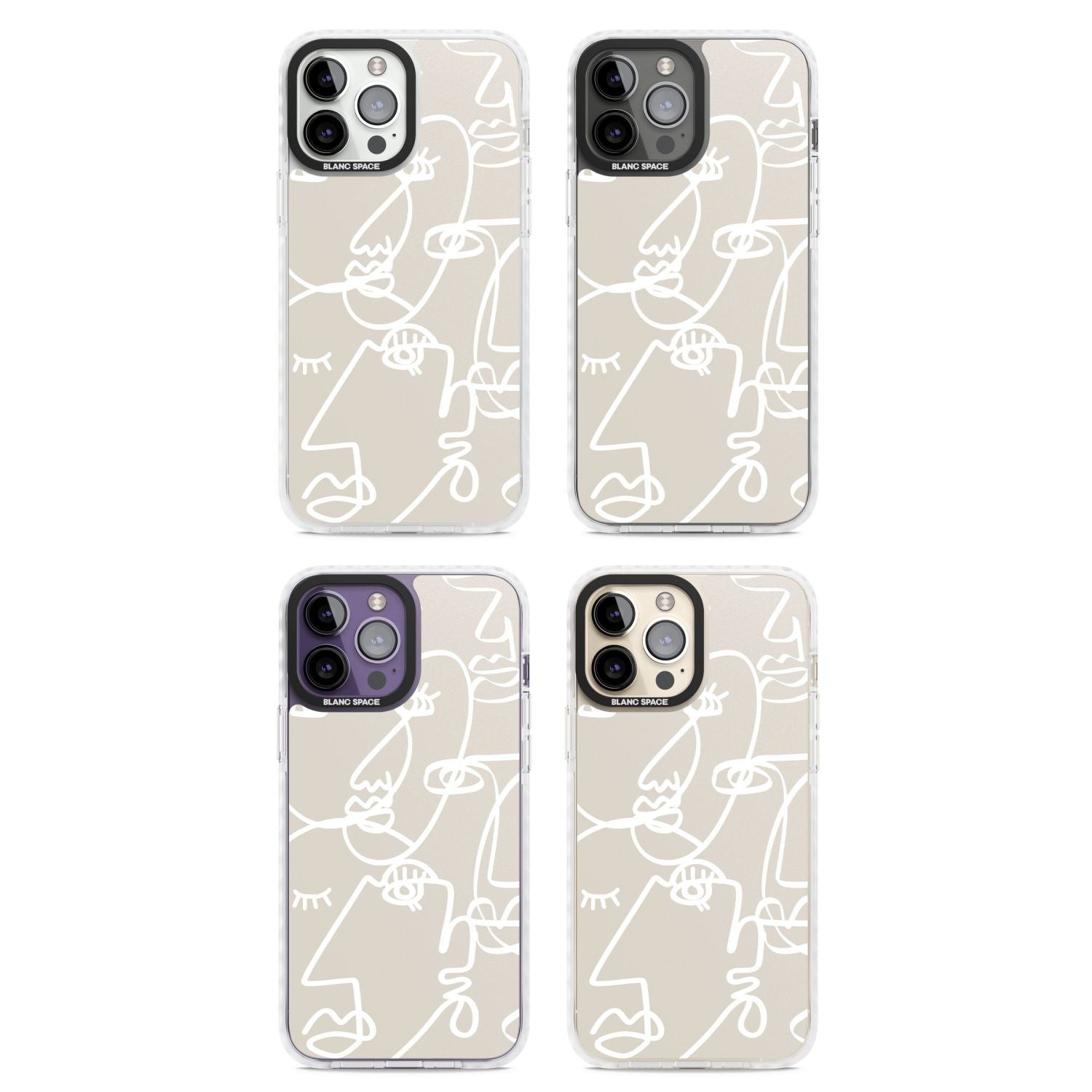 Abstract Line Art White Beige