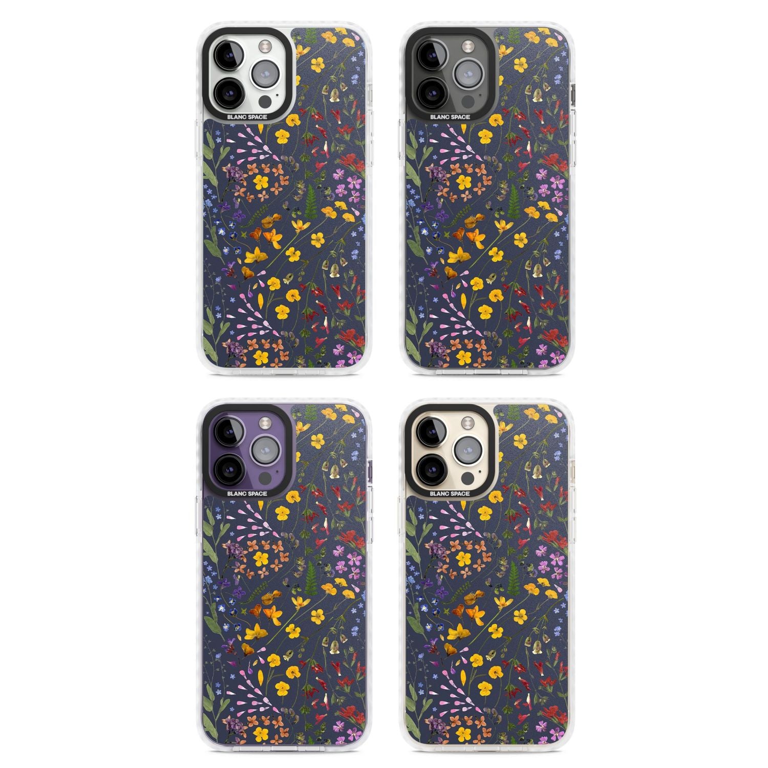 Wildflower Leaves Cluster Navy