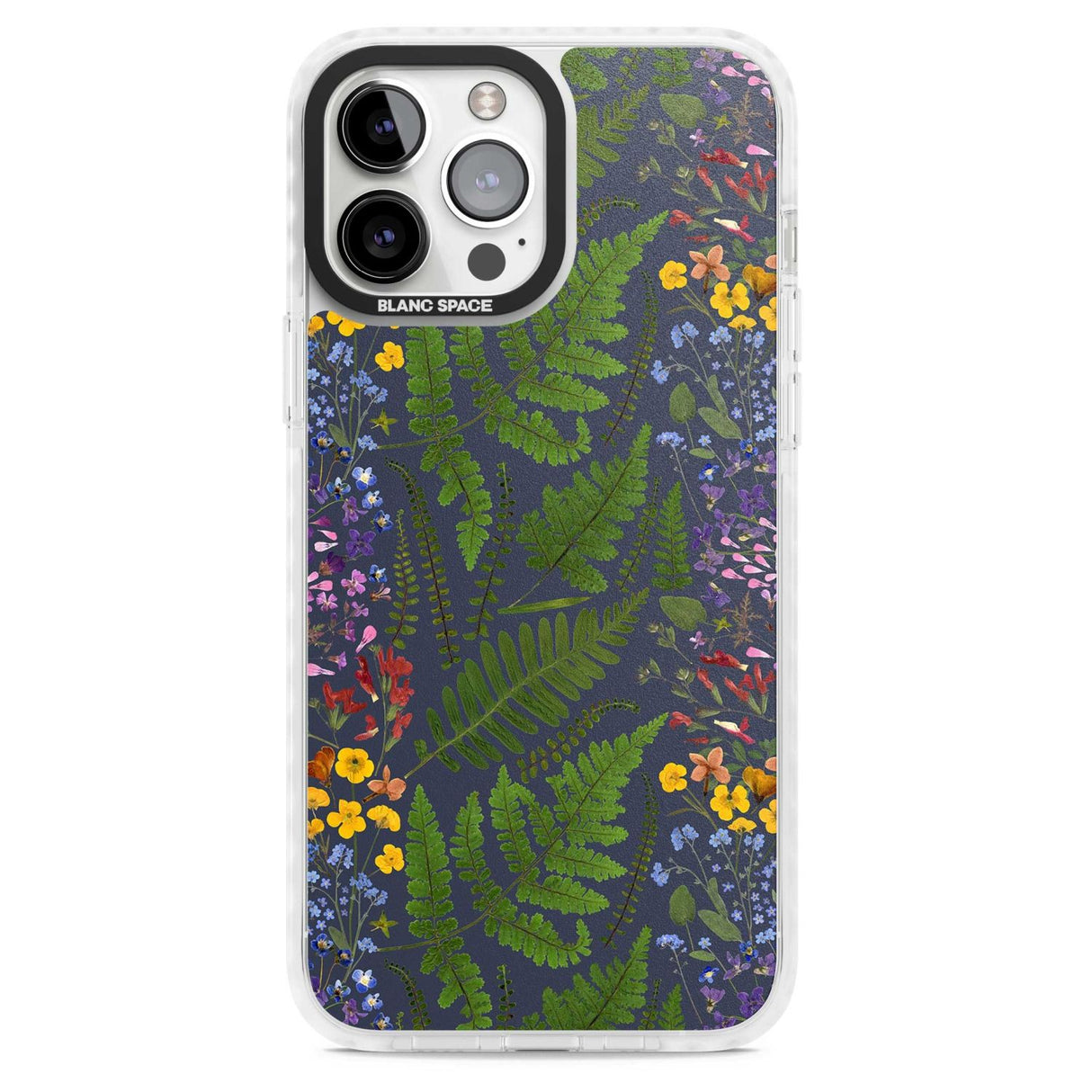 Busy Floral and Fern Design - Navy