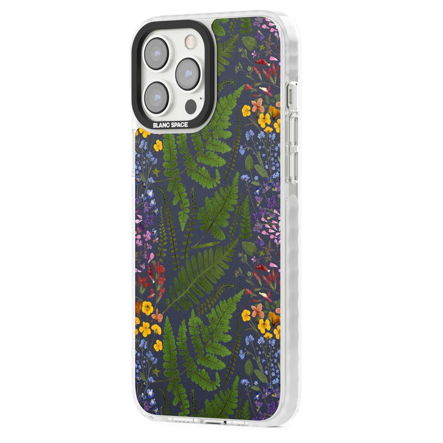 Busy Floral And Fern Design Navy