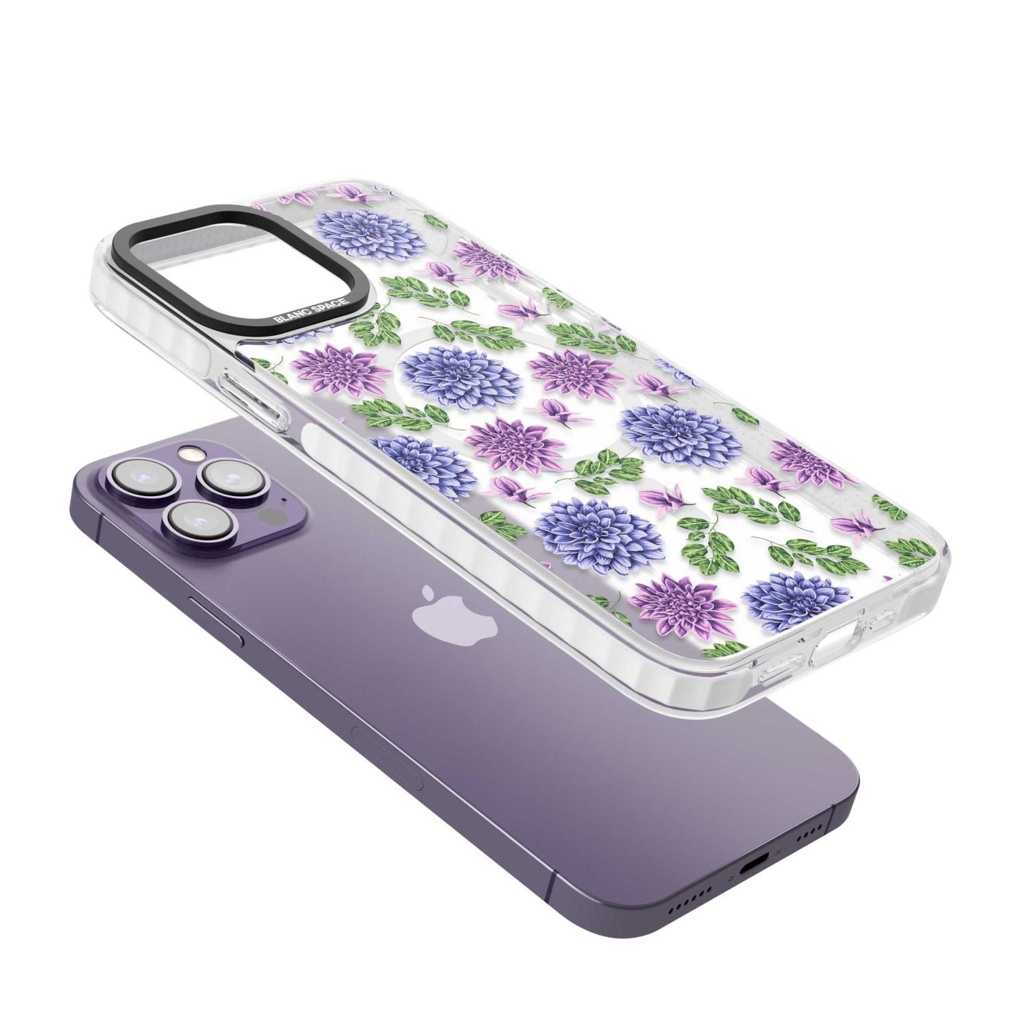 Purple Dahlias Transparent Floral