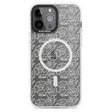 Funky Floral Patterns White on Clear