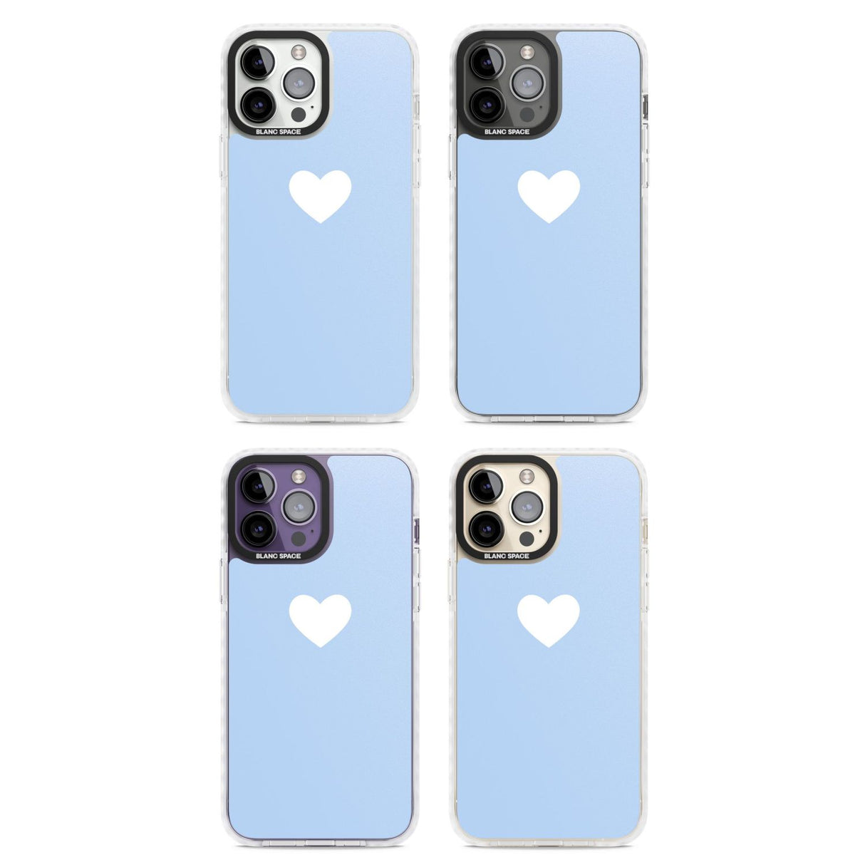 Single Heart Design: White & Baby Blue