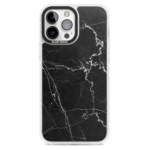 Bold Black Marble with White Texture