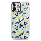 Blue & Yellow Shapes Memphis Retro Pattern Design