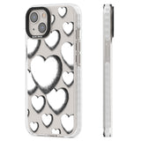 Hand-Drawn Hearts Clear Impact Phone Case for iPhone 13, iPhone 14, iPhone 15