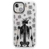 Skeleton Flower Clear Impact Phone Case for iPhone 13, iPhone 14, iPhone 15