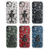 Skeleton Flower Clear Impact Phone Case for iPhone 13, iPhone 14, iPhone 15