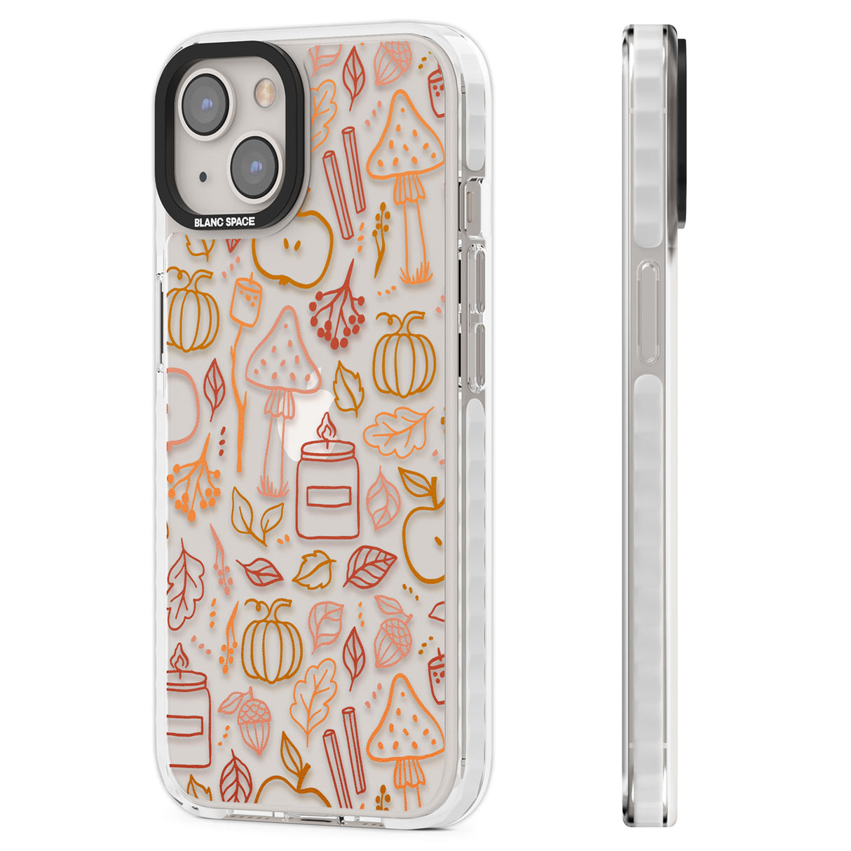 Autumn Line Pattern Clear Impact Phone Case for iPhone 13, iPhone 14, iPhone 15