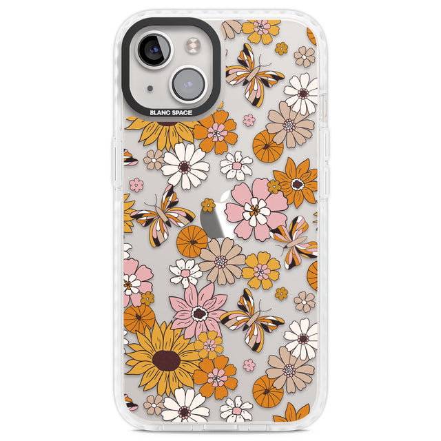 Butterfly & Bloom Autumn Floral Clear Impact Phone Case for iPhone 13, iPhone 14, iPhone 15