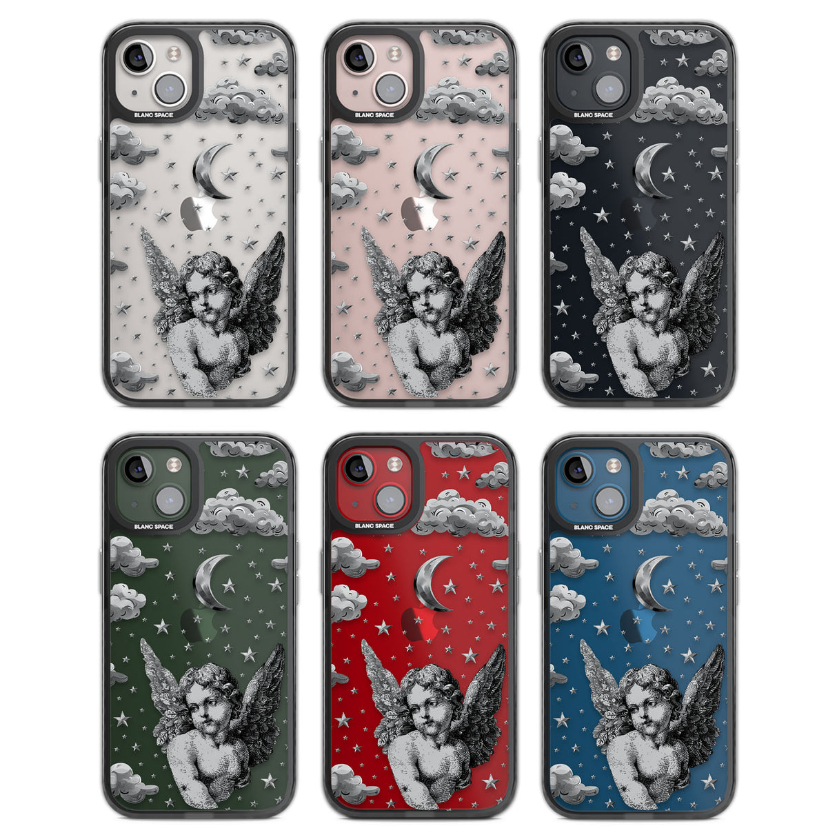 Celestial Cherub Black Impact Phone Case for iPhone 13, iPhone 14, iPhone 15