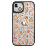 Autumn Line Pattern Black Impact Phone Case for iPhone 13, iPhone 14, iPhone 15