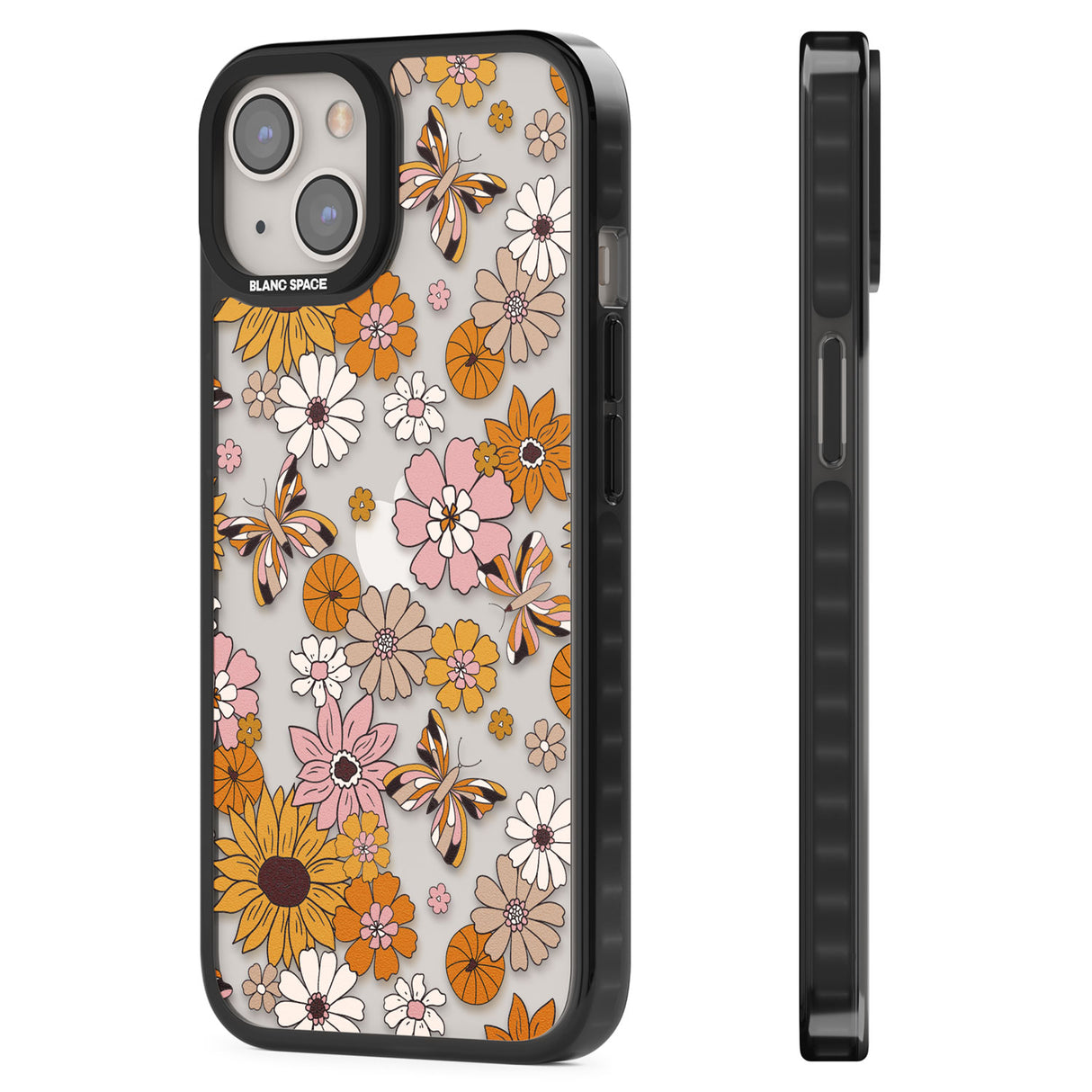 Butterfly & Bloom Autumn Floral Black Impact Phone Case for iPhone 13, iPhone 14, iPhone 15