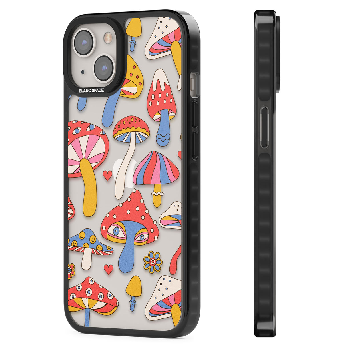 Vibrant Shrooms Black Impact Phone Case for iPhone 13, iPhone 14, iPhone 15