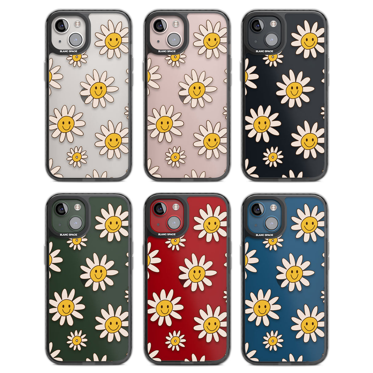 Daisy Faces Black Impact Phone Case for iPhone 13, iPhone 14, iPhone 15