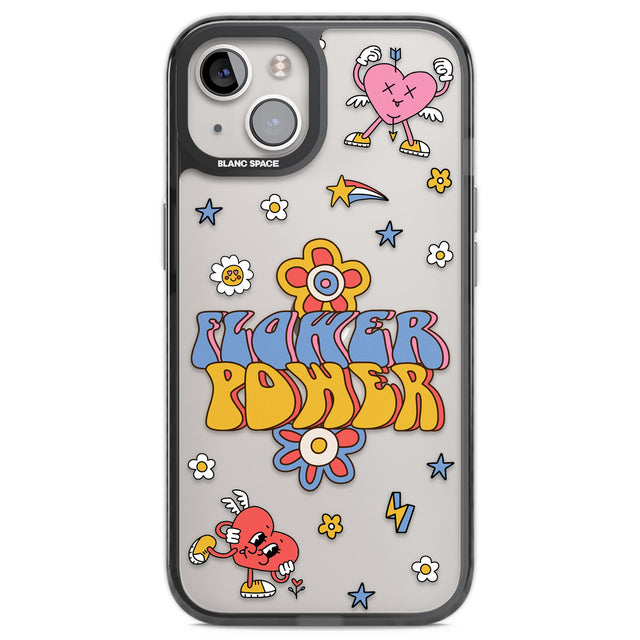 Flower Power Black Impact Phone Case for iPhone 13, iPhone 14, iPhone 15