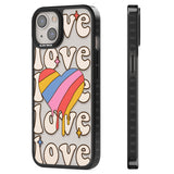 Groovy Love Black Impact Phone Case for iPhone 13, iPhone 14, iPhone 15