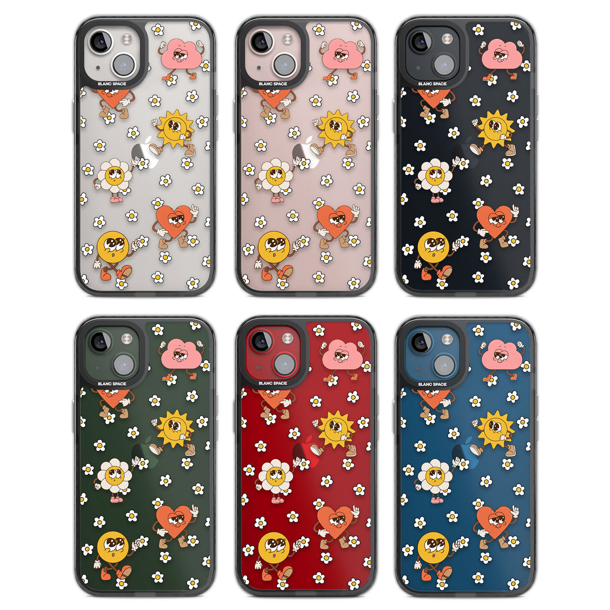 Daisies & Friends Black Impact Phone Case for iPhone 13, iPhone 14, iPhone 15