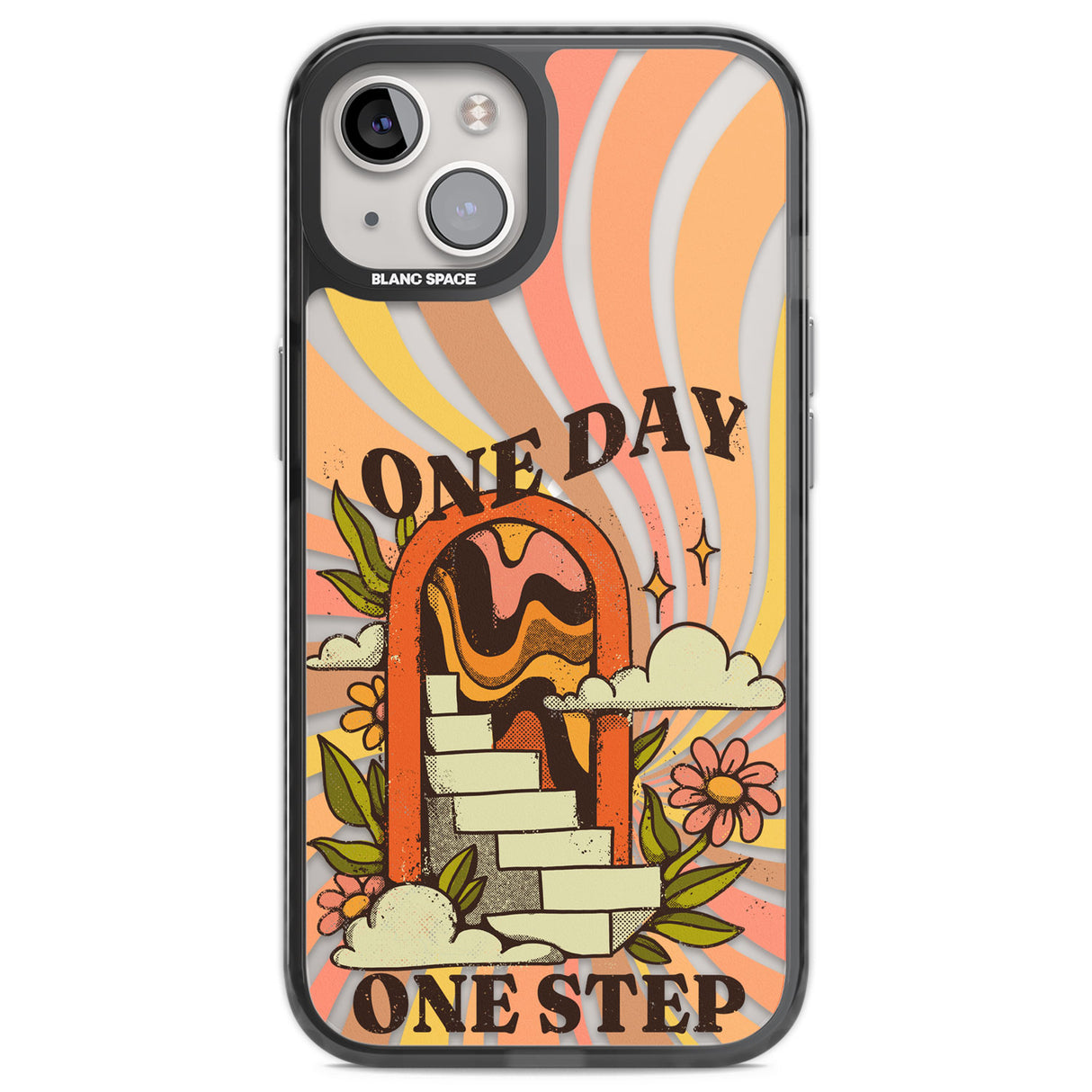 One Day One Step Black Impact Phone Case for iPhone 13, iPhone 14, iPhone 15