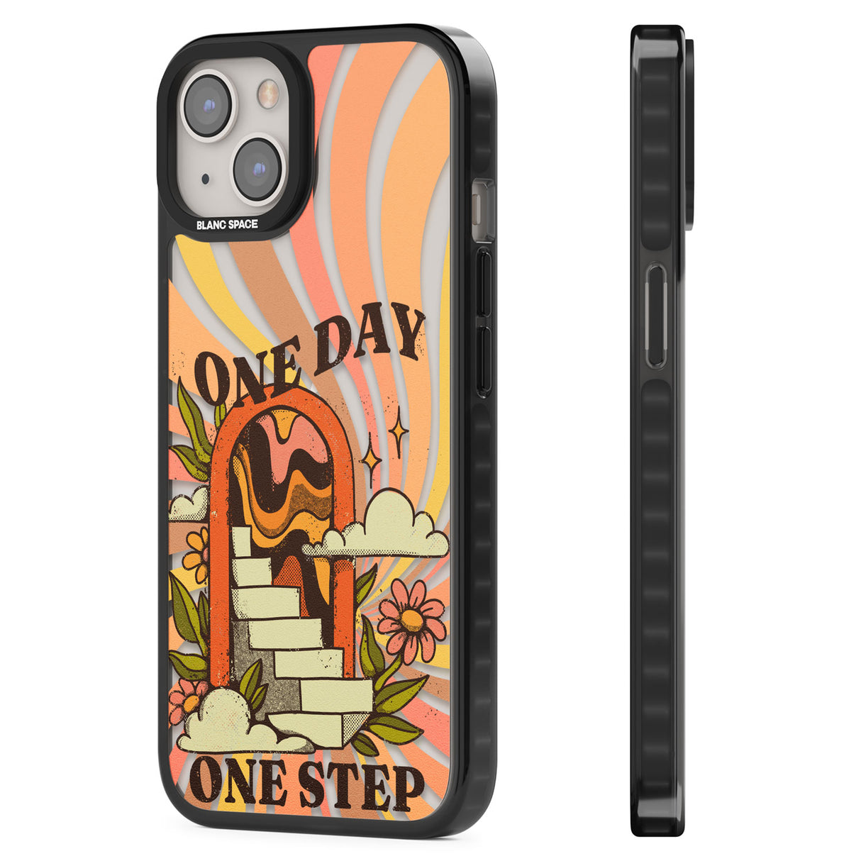 One Day One Step Black Impact Phone Case for iPhone 13, iPhone 14, iPhone 15