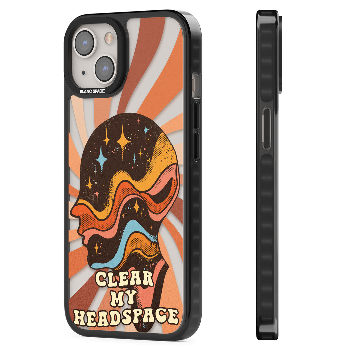 Clear My Headspace Black Impact Phone Case for iPhone 13, iPhone 14, iPhone 15