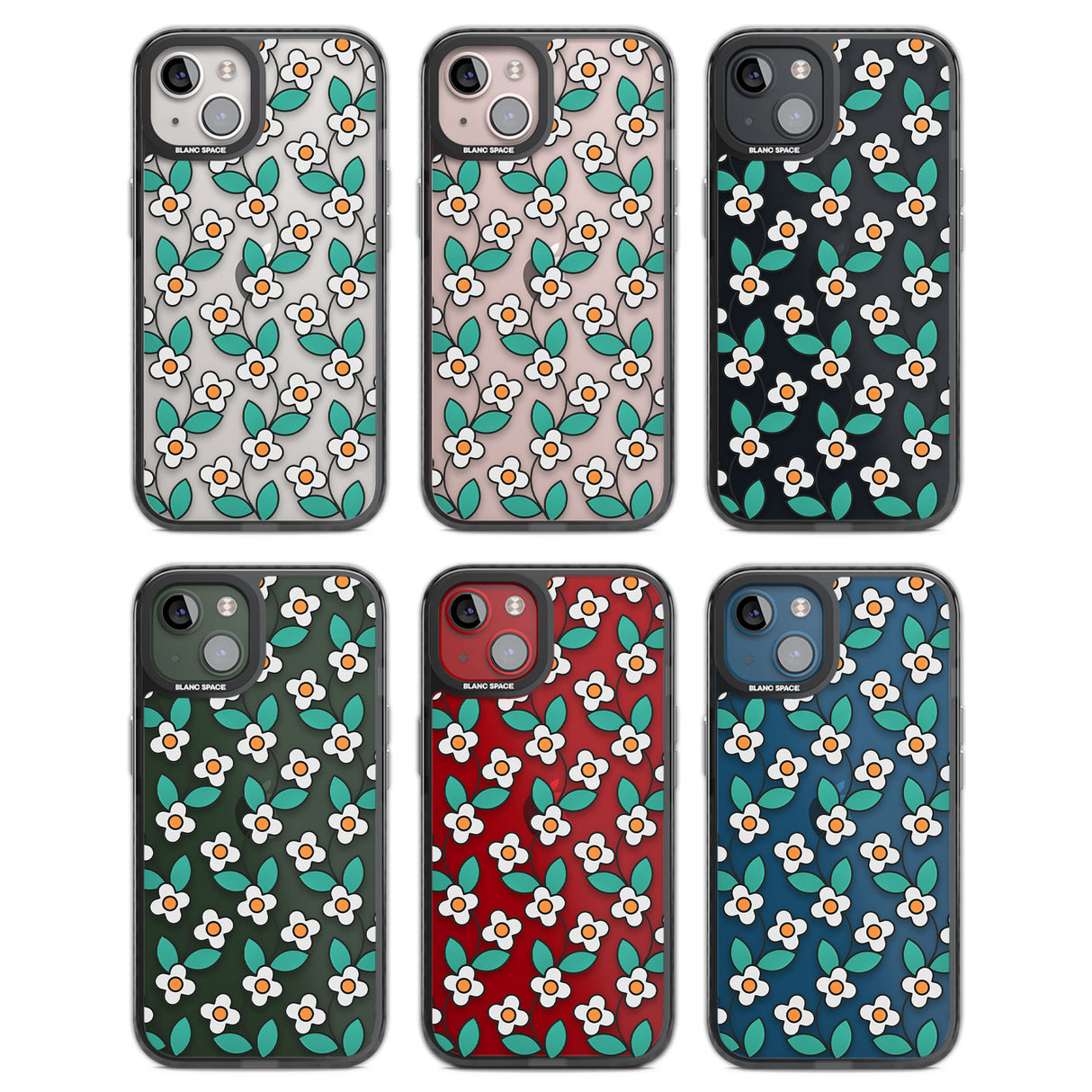 Spring Daisies Black Impact Phone Case for iPhone 13, iPhone 14, iPhone 15
