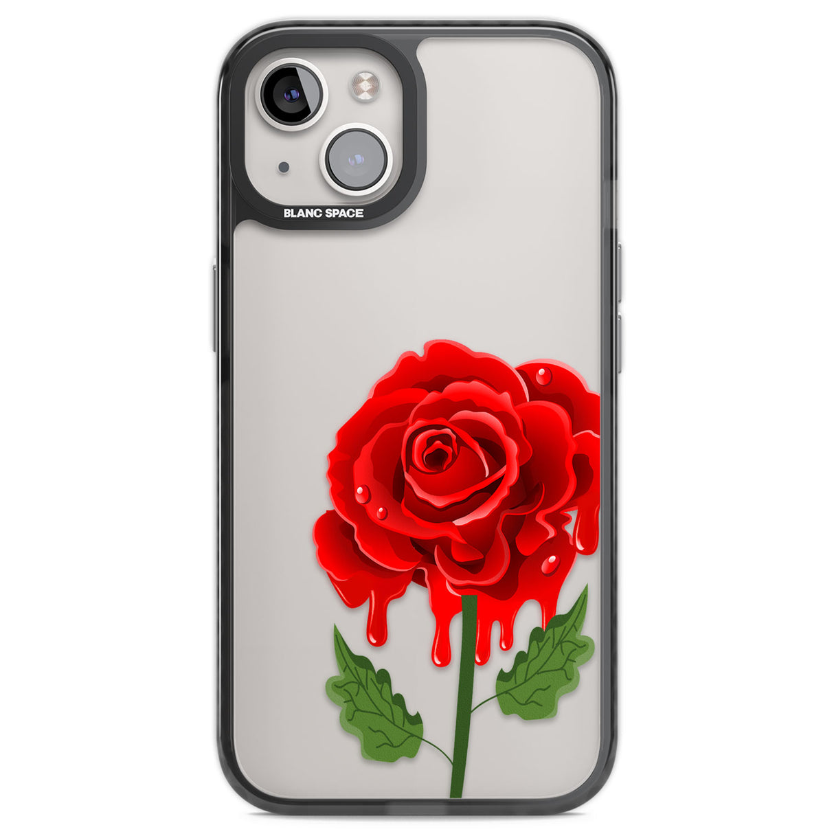 Melting Rose Black Impact Phone Case for iPhone 13, iPhone 14, iPhone 15
