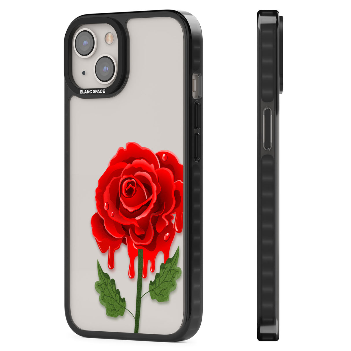 Melting Rose Black Impact Phone Case for iPhone 13, iPhone 14, iPhone 15
